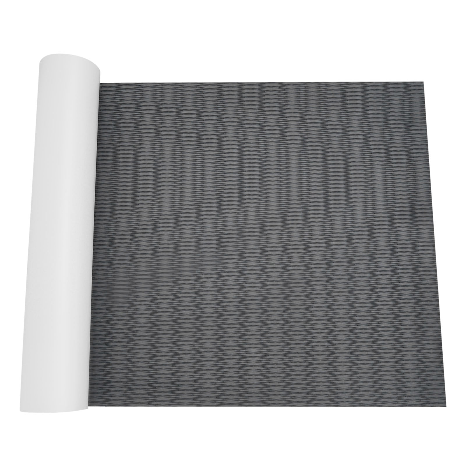 ToppiJoy EVA Foam Boat Deck Mat with Drainage Grooves, UV, Anti-Slip Mat Non-Slip Self-Adhesive Boat Flooring Mat for Yachts, Kayaks, Fishing Boats 7.87*3.87ft Dark Grey