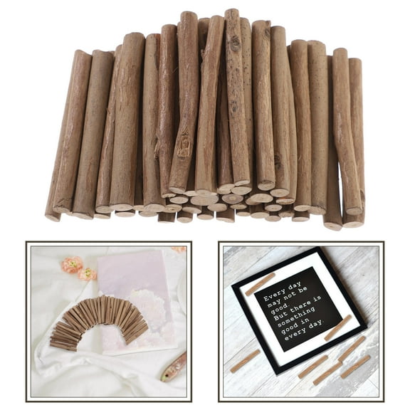 HEANUJJ Faux Birch Wood Logs Wooden Craft Rods Natural Rustic Cottage Decor for Projects 1 Bag