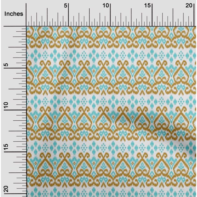 oneOone Tissu Flex en Coton Tissu à Imprimé Ikat Tourbillonnant au Mètre 40 Pouces de Large