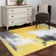 thumbnail image 3 of 2.7'x5' Area Rugs, Yellow Gray Indoor Outdoor Area Rug for Living Room Bedroom, Modern Oil Painted Abstract Geometric Washable Bathroom Rugs Kitchen Floor Carpet Mats Home Decor Aesthetic, 3 of 8