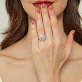 thumbnail image 5 of BERRICLE Sterling Silver Halo Wedding Engagement Rings Round Cut Cubic Zirconia CZ Flower Cocktail Ring for Women, Rhodium Plated Size 5, 5 of 10