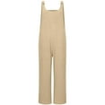 thumbnail image 1 of Monos Para Mujer, Monos Sin Mangas Con Cuello En Forma De U De Color SóLido Con Bolsillos XBTCLXEBCO Caqui Claro;XXL, 1 of 4