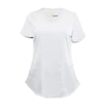 thumbnail image 3 of ACTIVE UNIFORMS Stretch Women's Ultra Soft Modern Fit Mock Wrap Scrub Set (White, Small), 3 of 7