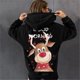 thumbnail image 2 of Sudaderas con capucha navideñas para mujer, sudaderas con capucha de manga larga a la moda con gráfico de alces bonitos, sudaderas informales Fridja FKASFK5512, 2 of 5