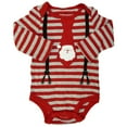 thumbnail image 2 of Koala Kids Infant Boy Red Striped Santa Claus Creeper Bodysuit Baby Outfit, 2 of 2