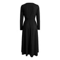 thumbnail image 4 of Afdoent Women's Dresses Long Sleeve Dress Style Summer Autumn Elegant Beach Dresses Long V Casual Dress Fashion Beach Vacation Clothes, 4 of 6