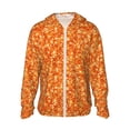 thumbnail image 1 of Fotbe Orange Glitter Chaqueta con Protección Solar UPF 50+ para Hombre y Mujer, Camisa con Capucha y Bolsillos-XX-Large, 1 of 7