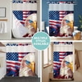 thumbnail image 4 of No Hook Shower Curtain with Snap in Liner, Independence Day USA Flag Curtain Set See-Through Top Double Layers Watercolor Bald Eagle Shower Curtains for Bathroom Decor, 36x72in, 4 of 9