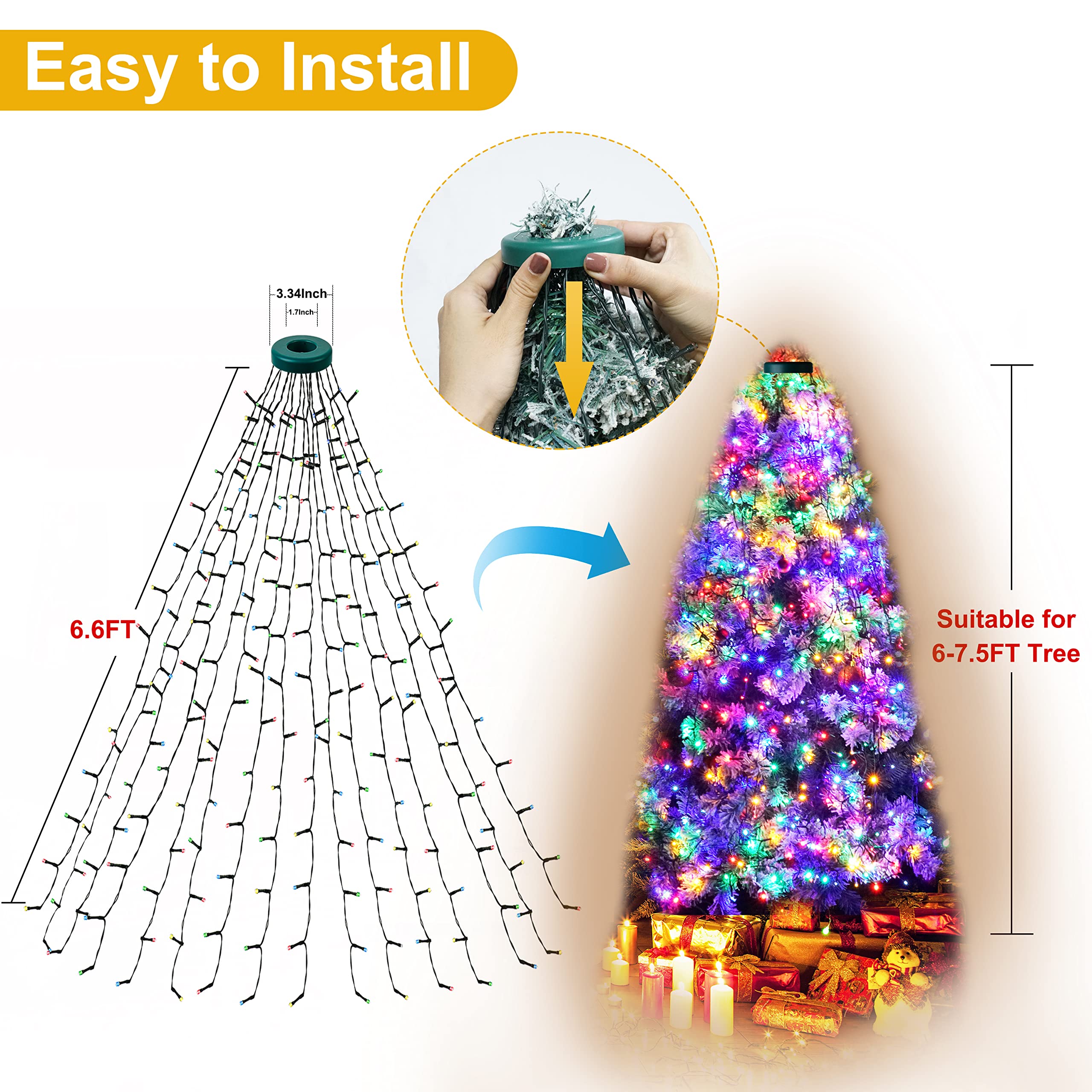 Cocobela 280 LED 6.6ft Christmas Icicle Lights photo 5
