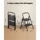 thumbnail image 2 of Escalera de 2 peldaños VEVOR, taburete plegable con pedal ancho antideslizante y empuñadura cómoda, ligera, portátil, de acero, con capacidad de 272 kg, multiusos para cocina, hogar y oficina, negro, 2 of 9