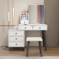 thumbnail image 3 of Multifunctional Makeup Table Mirror Stool Storage Drawer Dresser Organiser Wardrobe Makeup Tavolino Da Trucco Bedroom Furniture My Lux Decor Round, 3 of 25