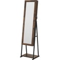 thumbnail image 6 of Industrial Mirror Jewelry Cabinet Armoire,6 LEDs Mirrored Jewelry Storage,Rustic Brown, 6 of 8
