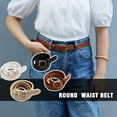thumbnail image 6 of Women Vintage Metal Boho Leather Round Waist Belt.'' E9V7, 6 of 9