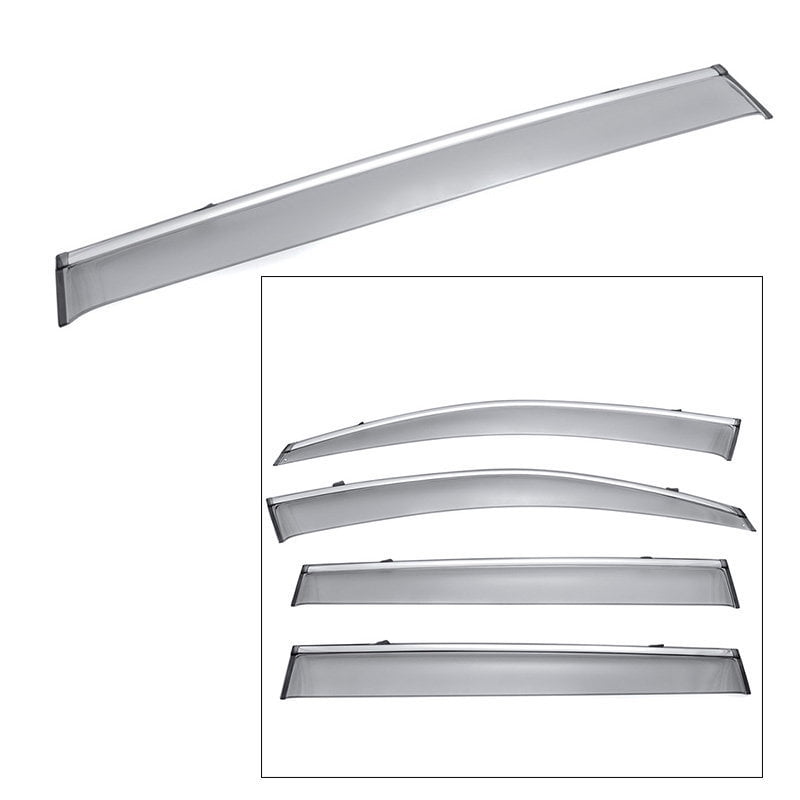 Tuningpros WD2-236i In-Channel Window Visor Deflector Rain Guard Dark Smoke 2 Pcs Set Compatible With 1995-1998 Honda Odyssey