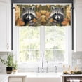 thumbnail image 5 of Cute Gray Valances for Windows Big Eyed Raccoon Rod Pocket Curtain Valance Window Treatment Short Curtains for Kitchen Living Room, 54"x18", 5 of 5