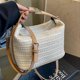 thumbnail image 1 of Fashionable Straw Cross-Body Bag Handbag Khaki Patchwork Brown, 1 of 5