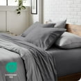 thumbnail image 6 of Bare Home Washed Sheet Set - Premium 1800 Collection - Deep Pocket - 3 Piece - Twin XL, Gray, 6 of 7