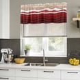 thumbnail image 5 of Red Ombre Stripe Valances for Windows, Decorative Rod Pocket Window Valance Curtains, Abstract Summer Beach Coastal Short Curtain Drapes for Kitchen/Bathroom/Living Room, 2 Panels, 42" W x 18" L, 5 of 8