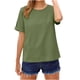thumbnail image 5 of TaTaai Women's short sleeve crew neck top, linen cotton fabric, solid color, button cuffs, cutout detail, pullover style, casual loose fit, soft breathable, ideal for daily outings Gift, 5 of 9