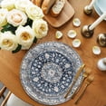 thumbnail image 2 of Round Placemats Bohemian Blue Gray Floral 15 inch Set of 4 Table Mats for Dining Table Vintage Ethnic Style Heat Resistant Non-Slip Kitchen & Home Decorative Place Mat Set, 2 of 8