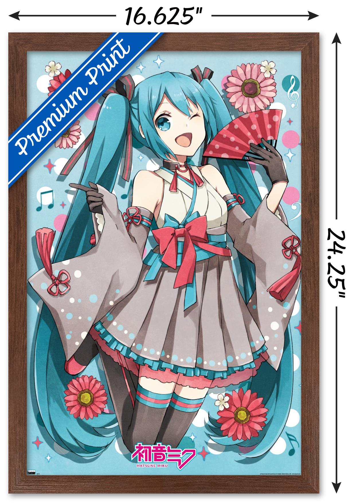 Hatsune Miku - Fan Wall Poster, 14.725" x 22.375", Framed