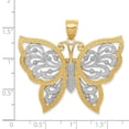 thumbnail image 4 of Finest Gold 14K Yellow & Rhodium with Diamond-Cut Butterfly Pendant, 4 of 6