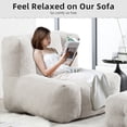 thumbnail image 2 of GOMAFO Bean Bag Chair with Footstool, Light Gray Lazy Sofa Chair for Adult, Comfy Couch for Living Room, Bedroom, Apartment, 2 of 11