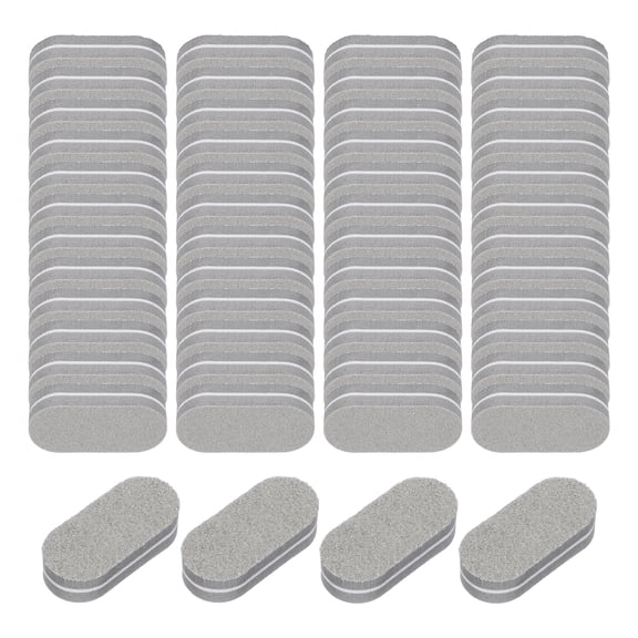 Uxcell 50 pack Mini Buffer Block Nail File, 100/180 Grit Double Side Oval Sponge Nail Buffers for Professional Manicure Acrylic Nails, Natural Nails, Gray