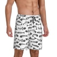 thumbnail image 2 of Pofeuu Fish Bones Print Men's Soft Woven Elastic Waistband Sleep Pajama Short-4X-Large, 2 of 6