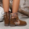 thumbnail image 6 of Taqqpue Women Ankle Boots, Casual Versatile Side Zipper Boots Round Head Thick Sole Thick Heel Lace Up Boots Short Tube Work Boots for Women, 6 of 8