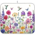 thumbnail image 7 of Colorful Wildflowers Butterflies Dish Drying Mat Kitchen Counter Mat Draining Mat Kitchen Accessories Dish Rack Pad for Dishes, Utensils, Countertops, Sinks 16x18in, 7 of 7