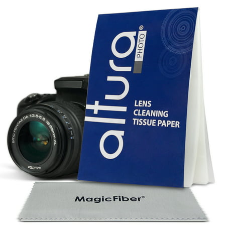 (1,500 Sheets / 30 Booklets) - Altura Photo Lens Cleaning Paper Tissue +MagicFiber Microfiber Cleaning Cloth