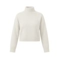 thumbnail image 6 of HOSIA Women Cropped Turtleneck Knit Sweater Oversized Long Sleeve Turtleneck Knitted Pullover Jumper Loose Soft Cozy Casual Crop Pullover Sweater Fall Winter Business Casual Teacher Outfits White Xl, 6 of 6