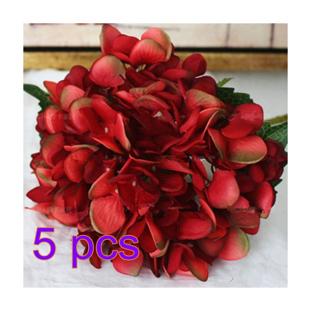 Seda Artificial Hortensia Arreglo de ramo de flores Boda en casa Decoración navideña Inevent JJ7189-06×5