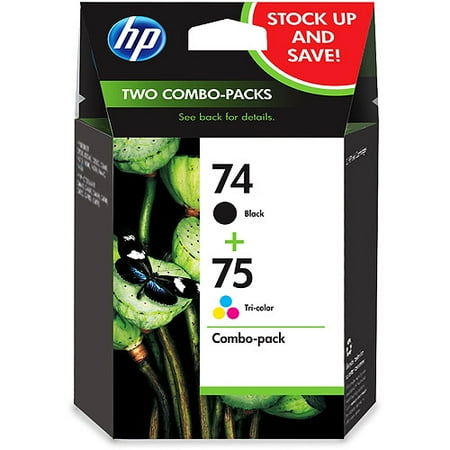 HP 74/75 Black & Tri-Color Inkjet Cartridge, 2-Pack (SD459FN)
