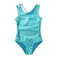thumbnail image 3 of vastwit Kids Girls Glittery Ballet Dance Leotard Sleeveless Open Back Gymnastic Bodysuit Lake Blue 12-14, 3 of 7