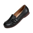 thumbnail image 2 of EKVAHL Women's Orthopedic Slip On Loafers, Soft Faux Leather Arch Support Dress Shoes, Wide Toe Box Wedding Office Daily Loafers Black, 2 of 4