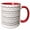Red/White, variant on 3drose, Grey Chevron Zigzag Pattern with a Twist - Cute Patterned Zig Zags, 11oz Two-tone Red Mug