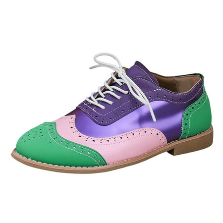 Ladies Fashion Daily Color Flat Shoes Casual Lace Up Sneakers Leather Shoes Womens High Heels Size 8 Wedge Flip Flop Women Shoes Flip Flops Woman Dressy Shoes Womens Size 8 Heels Slingback Shoe Summer