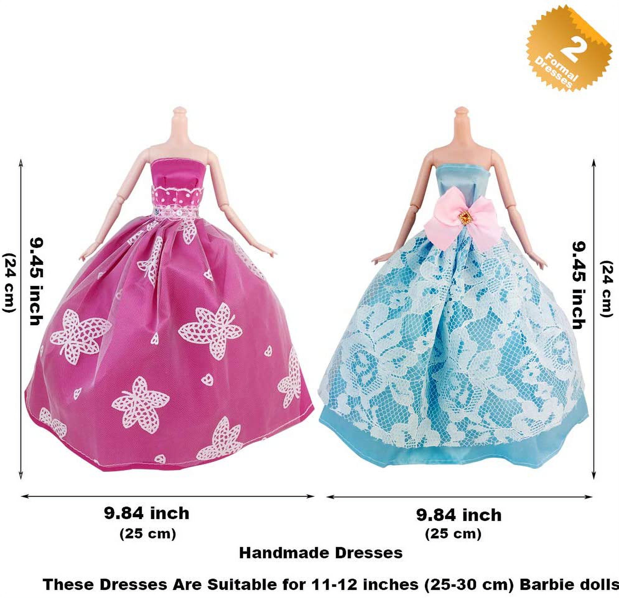 Eutenghao Eutenghao 123Pcs Clothes And Accessories For 11.5 Inch Dolls Contain 13 Party Gown Outfits Dresses For 11.5 Inch Doll Handmade Doll Wedding Dresses And 108Pcs Doll Accessories For 11.5 Inch - image 2 of 9
