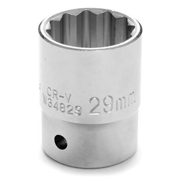 Performance Tool W34829 Chrome Socket, 3/4 Drive, 29mm, 12 Point, Shallow