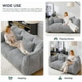 thumbnail image 4 of 73.2'' Modern Upholstered LoveSeat Couch, Memory Foam Sleeper Sofa with 2 Pillows, No Assembly Needed, Lazy Floor Sofa for Small Space, Living Room, Office, Apartment (Gray), 4 of 7