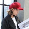 thumbnail image 3 of Happy Date Newsboy Hats for Women, Women Newsboy Hats Winter Felt Retro Solid Color Fashion All-Match Newsboy Cap, 3 of 9