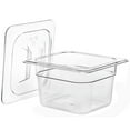 thumbnail image 3 of Bekith 6 Pack 1/6 Size Clear Polycarbonate Food Pans with Lids for Kitchen Restaurant Food Prep, 4 Inches Deep, 3 of 4