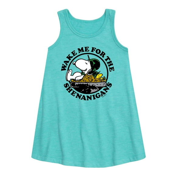 Peanuts - Wake Me Shenanigans - Toddler and Youth Girls Aline Dress