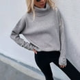 thumbnail image 2 of Vedolay Sweaters for Women Trendy Women's Oversized Casual Crew Neck Long Sleeve Lightweight Knit Sweater,Gray XL, 2 of 5