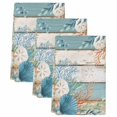 thumbnail image 2 of Teal Brown Beach Coastal Kitchen Towels Set of 3, Summer Nautical Coral Shell Botanical Vintage Absorbent Dish Towels for Kitchen, Microfiber Hand Towel,Quick Drying Tea Towel for Cleaning Dishcloths, 2 of 7