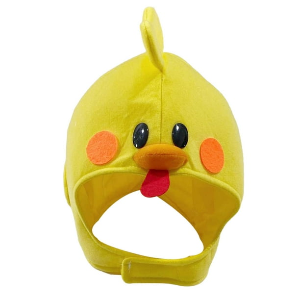 Sombrero con capucha de pollito Sunnimix de felpa amarillo