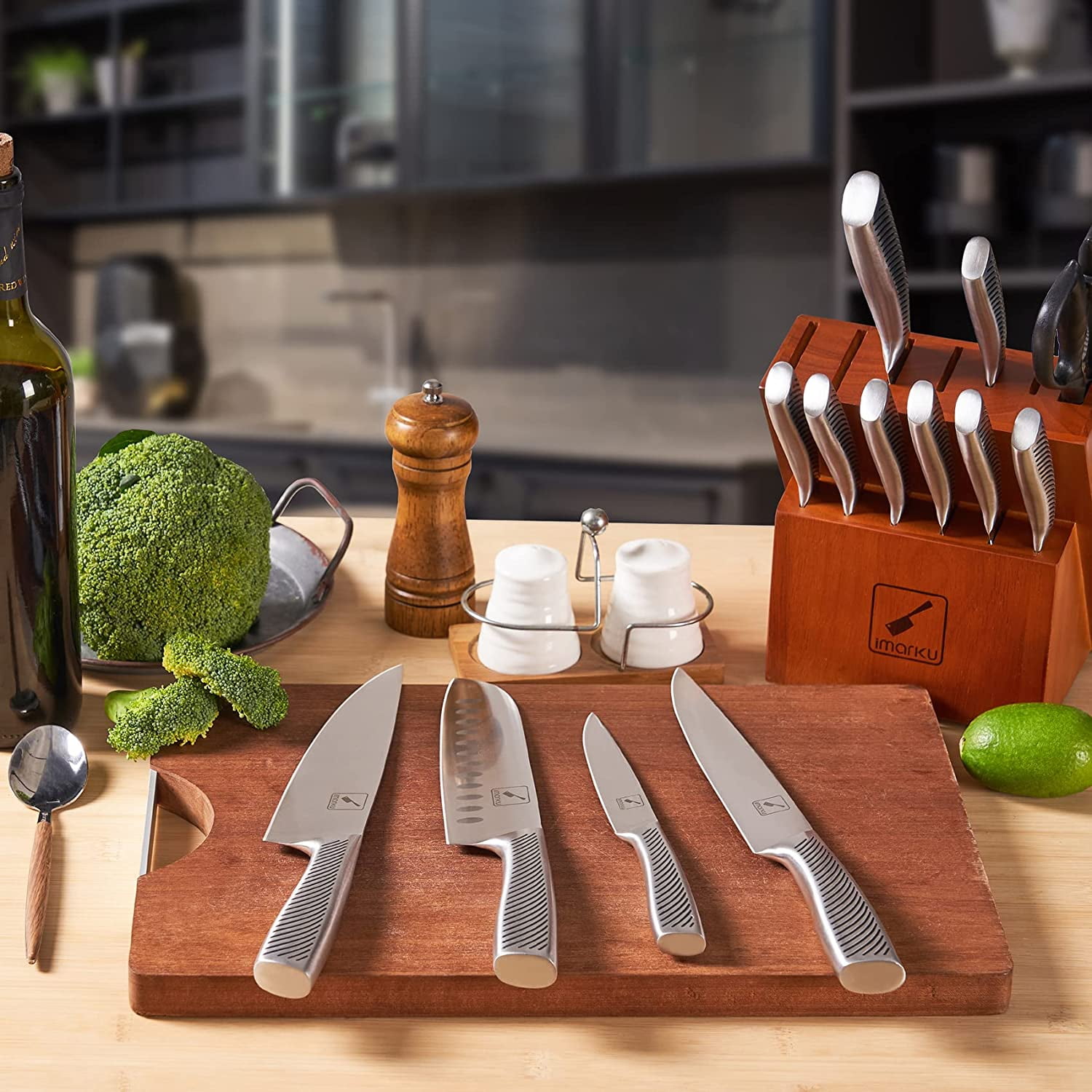 Kitchen Knife Set, imarku Knife Set with Block,14-Piece Premium