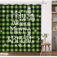 thumbnail image 4 of Christmas Greenery Light Green Buffalo Plaid Shower Curtain, Winter May Your Days Be Merry and Bright Bathroom Shower Curtain Sets Decoration 71 x 71 Inch with Hooks, 4 of 6